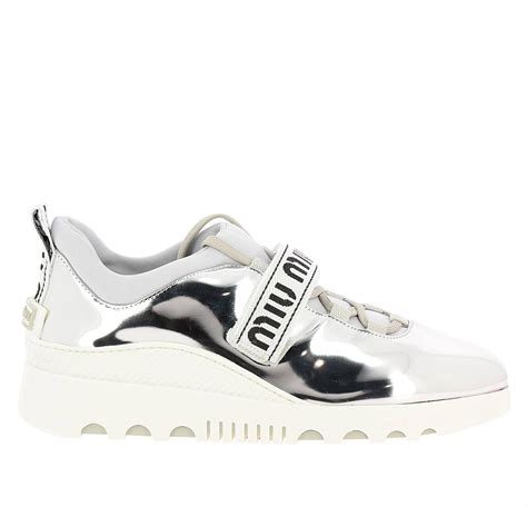 miu miu silver shoe|miu shoes women.